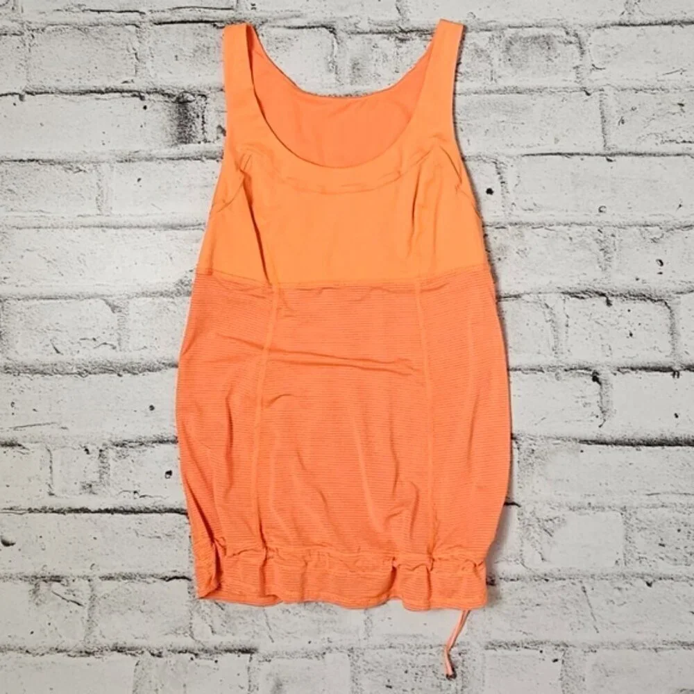 Lululemon Orange Loose Fit Tank Top Size 6 Athletic Yoga Run